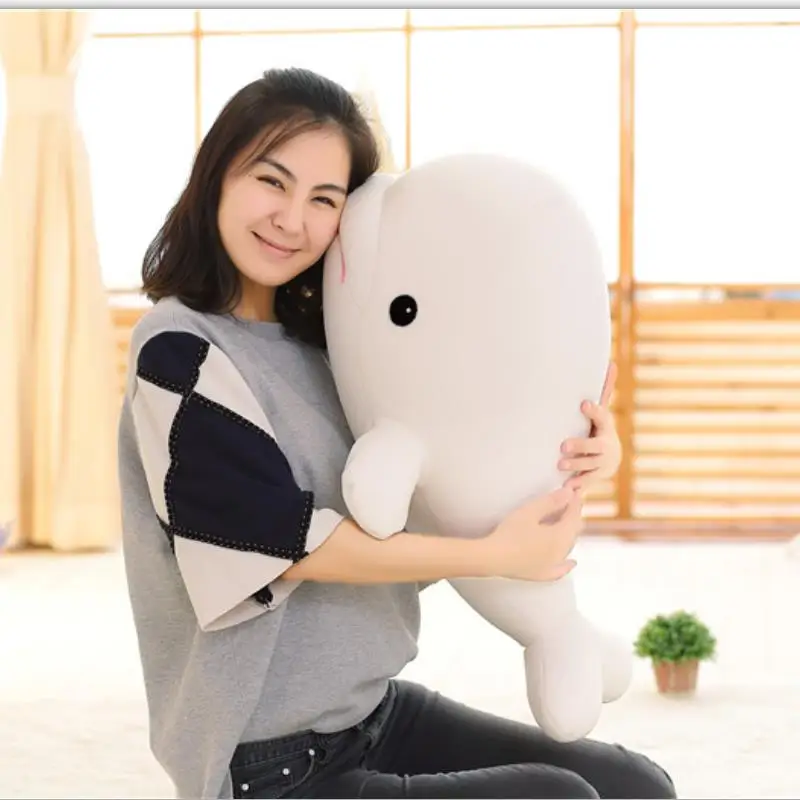 Cojín de lectura tiburón de peluche suave blanco