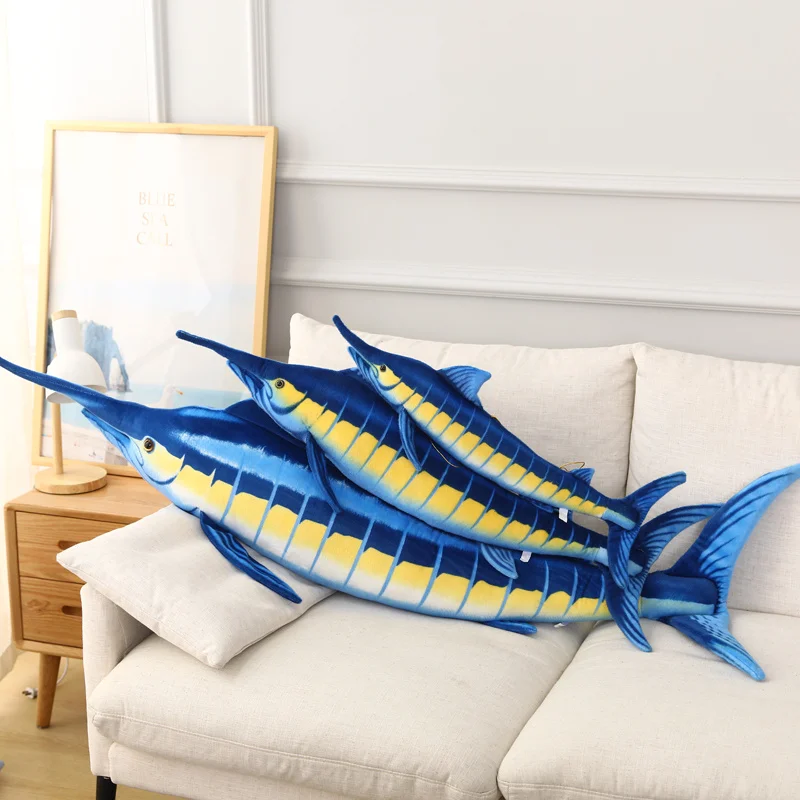 Peluche de pez marlin azul Makaira mazara como almohada suave