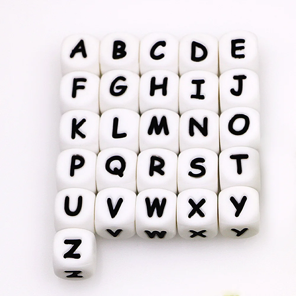 Cuentas de letras de silicona para hacer pulseras – 12 mm - imagen 4