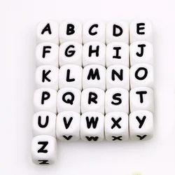 Cuentas de letras de silicona para hacer pulseras – 12 mm