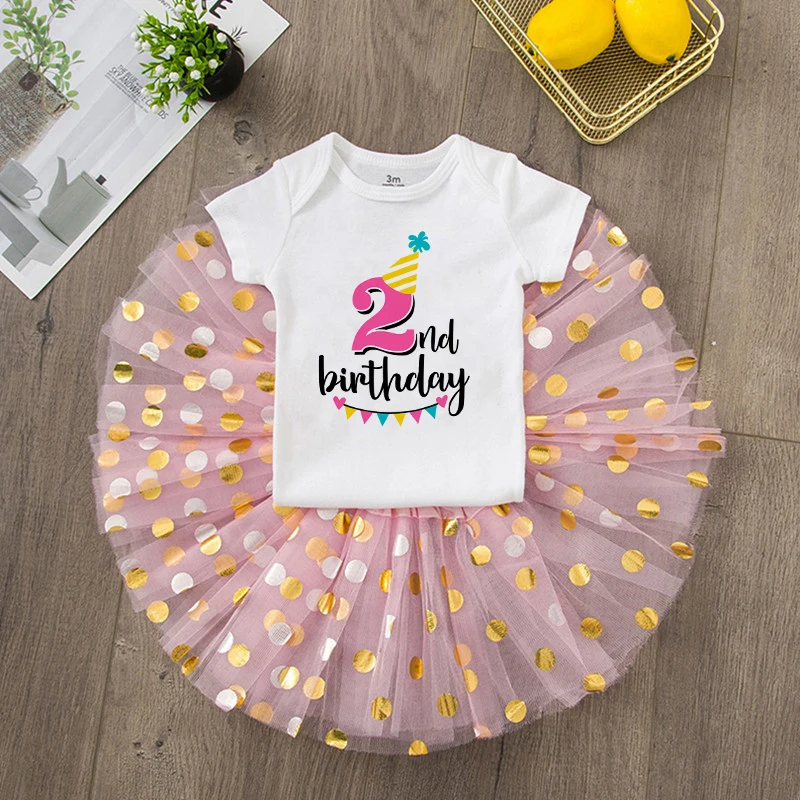 Vestido de fiesta rosa para niña con tul y volantes elegantes - imagen 3