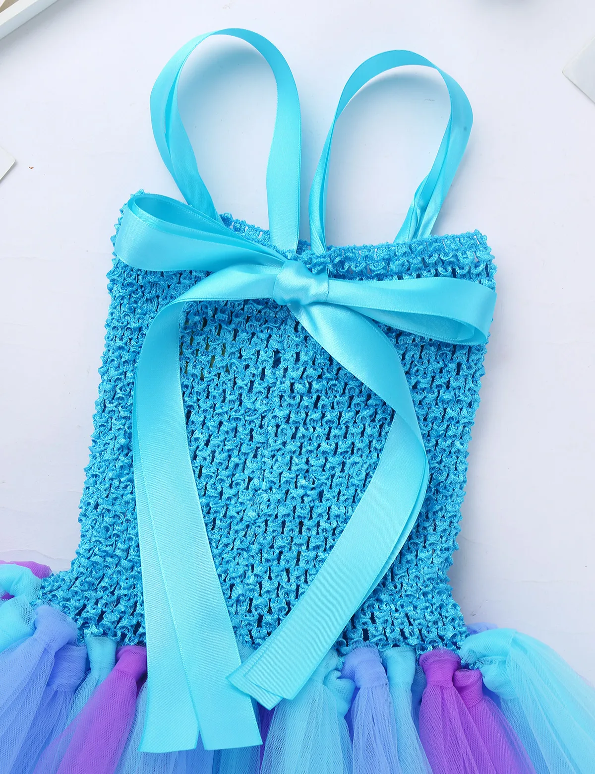 Vestido de princesa infantil con falda tutú y diadema floral - imagen 5