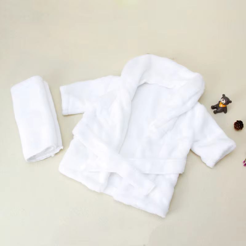 Albornoz toalla con capucha para bebé – Bata suave con cinturón - imagen 3