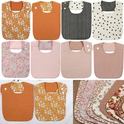 KLV Baberos de bebé florales vintage impermeables de doble cara
