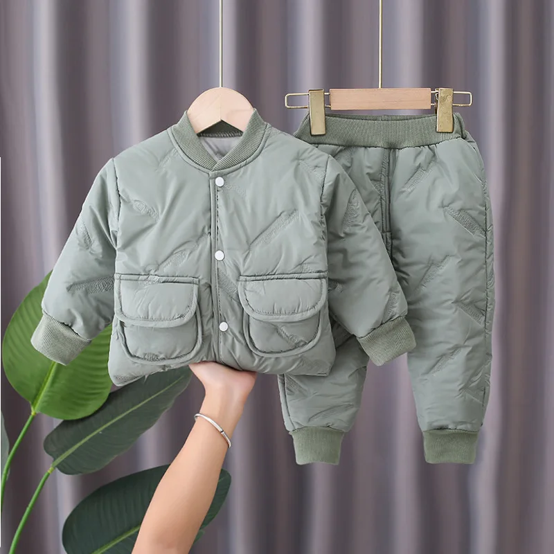 Conjunto invierno felpa gruesa con cuello alto para niños - imagen 3