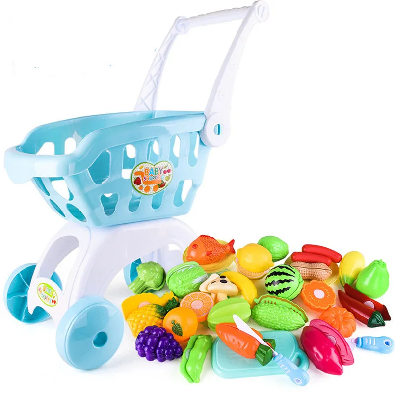 Carrito juguete supermercado con alimentos – Simulación de compra - imagen 5