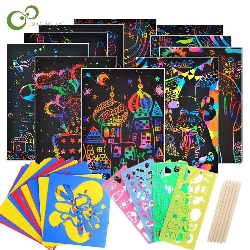 Tarjetas arcoíris para rascar y descubrir con pintura mágica infantil - imagen 2