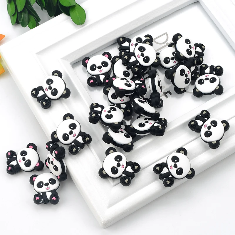Cuentas de silicona Panda para dentición – Collares masticables bebé - imagen 3