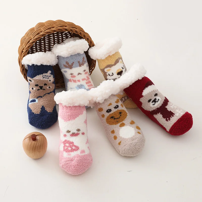Calcetines antideslizantes de algodón para bebé invierno