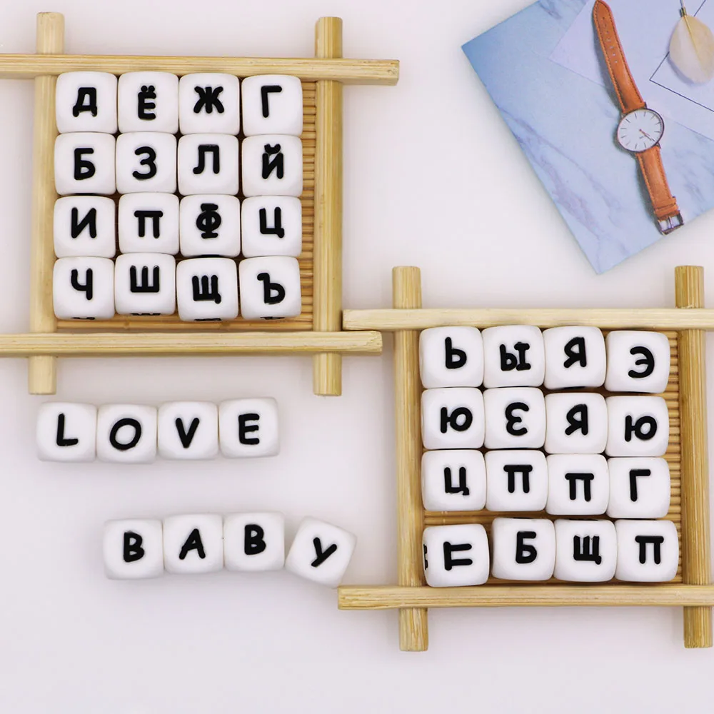 Kovict cuentas de letras de silicona para collar DIY