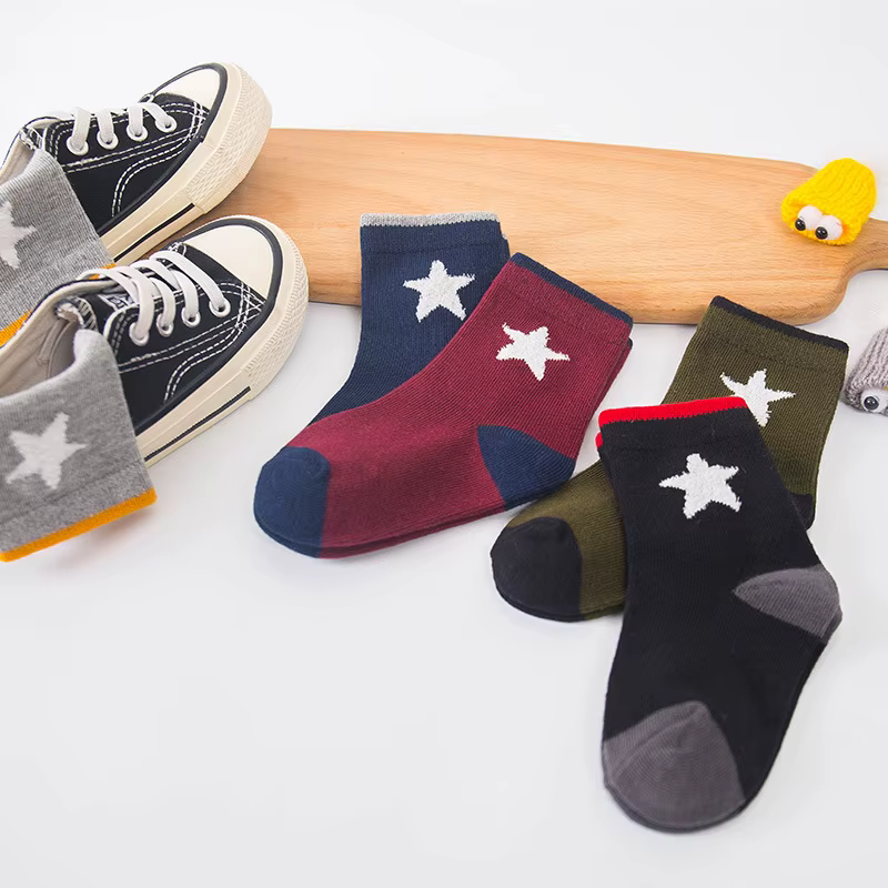 Calcetines elásticos de algodón con dibujos animados para niños - imagen 5