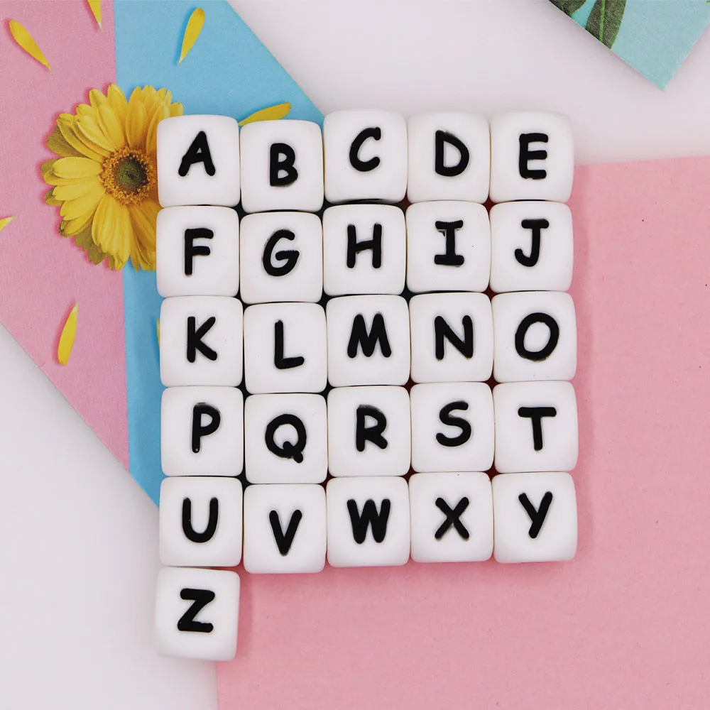 Cuentas de letras de silicona Kovict - acabado