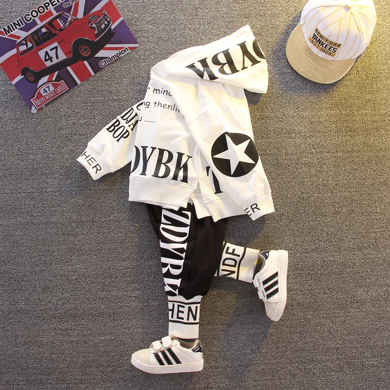 Conjunto infantil sudadera con capucha y pants de algodón para niños - imagen 4