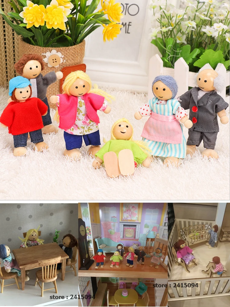 Conjunto de muñecas de madera articuladas