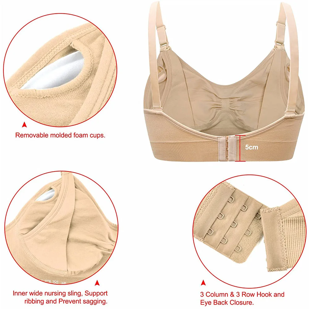 Bralette de lactancia sin costuras con clip – Confort para dormir - imagen 2