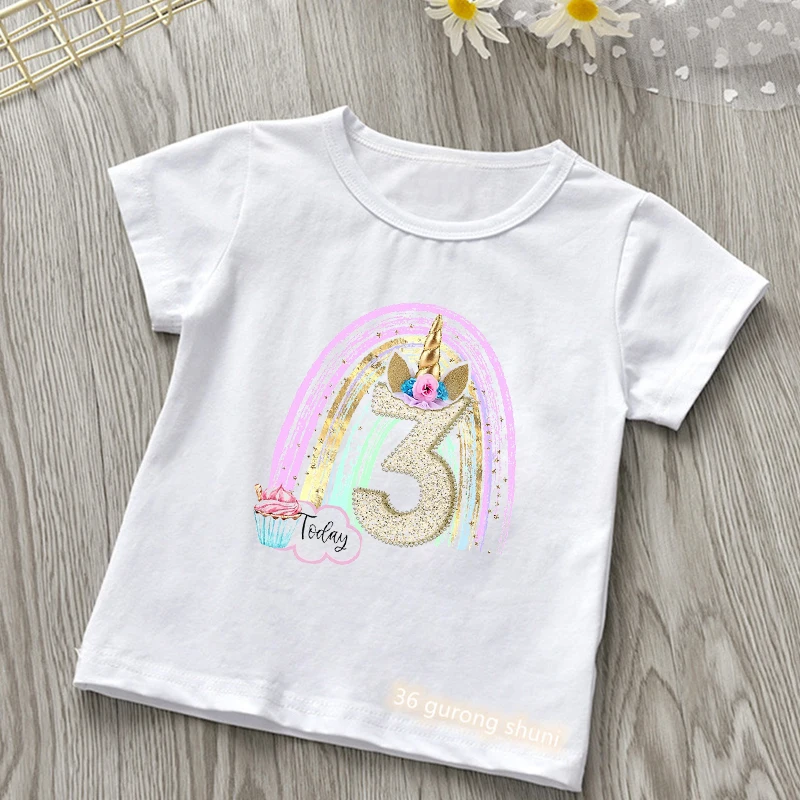 Today Is My camiseta de cumpleaños niña unicornio arcoíris - imagen 2