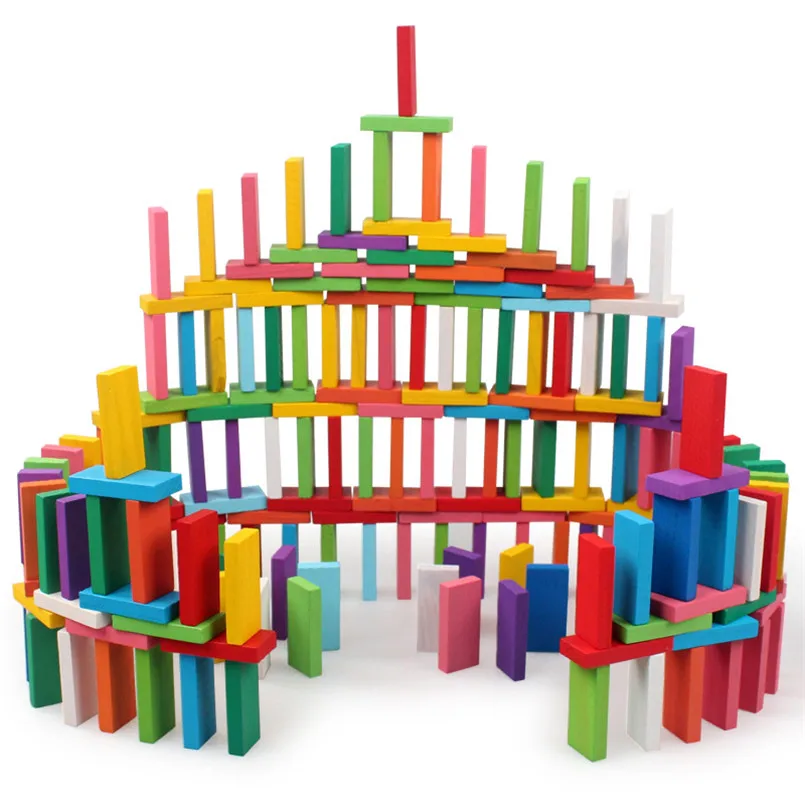 Bloques de construcción arcoíris madera – Juego para niños - imagen 5