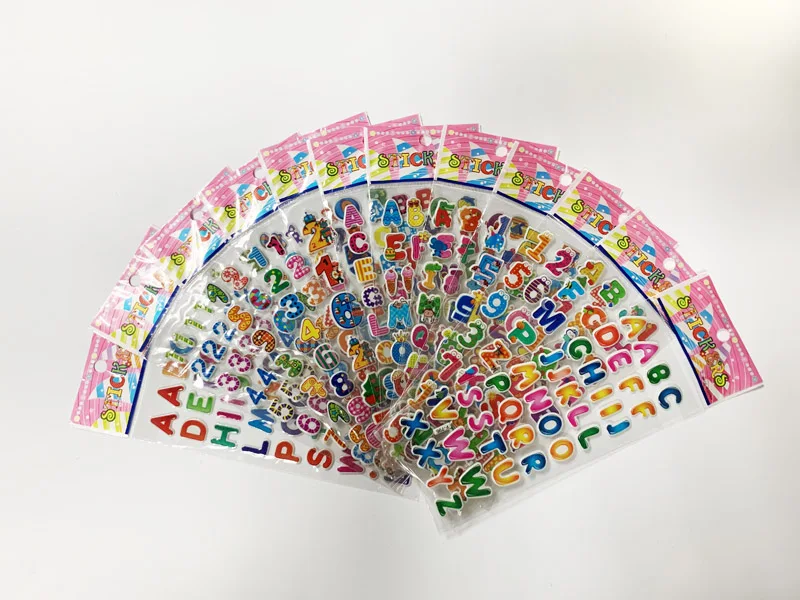 Variedad de diseños de pegatinas 3D para niños