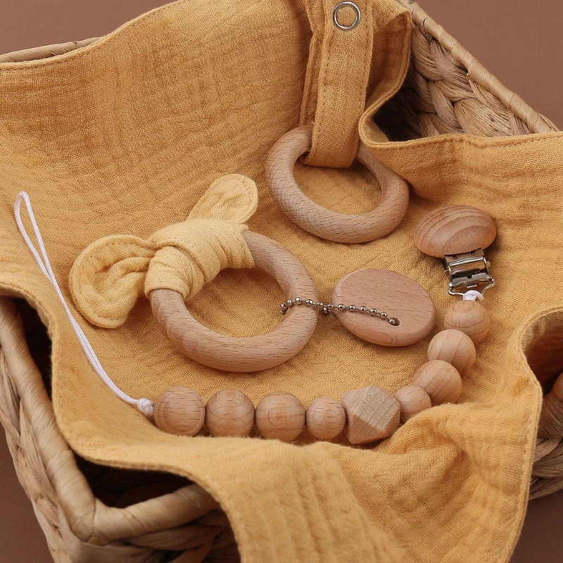 Juego de cadena para chupete con clips de oreja de conejo - imagen 5