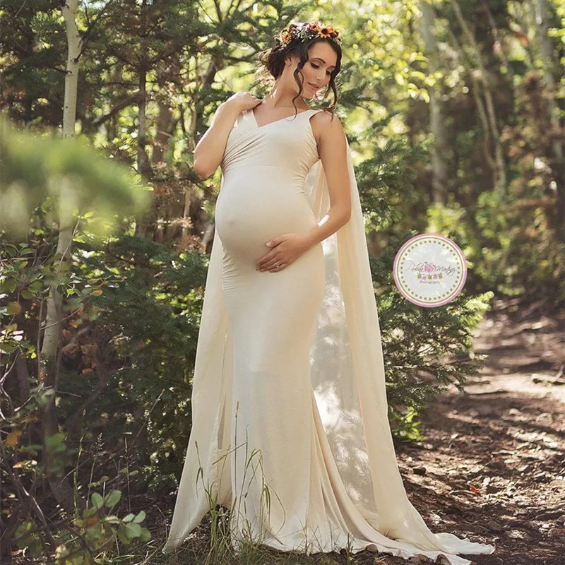 Vestido de embarazada con capa – Algodón elástico sin mangas - imagen 5