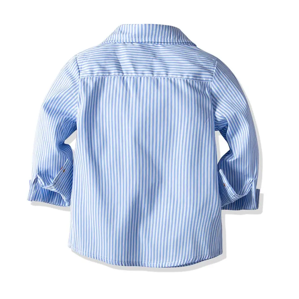 Traje de niño formal con camisa a rayas y chaleco estilo británico - imagen 5