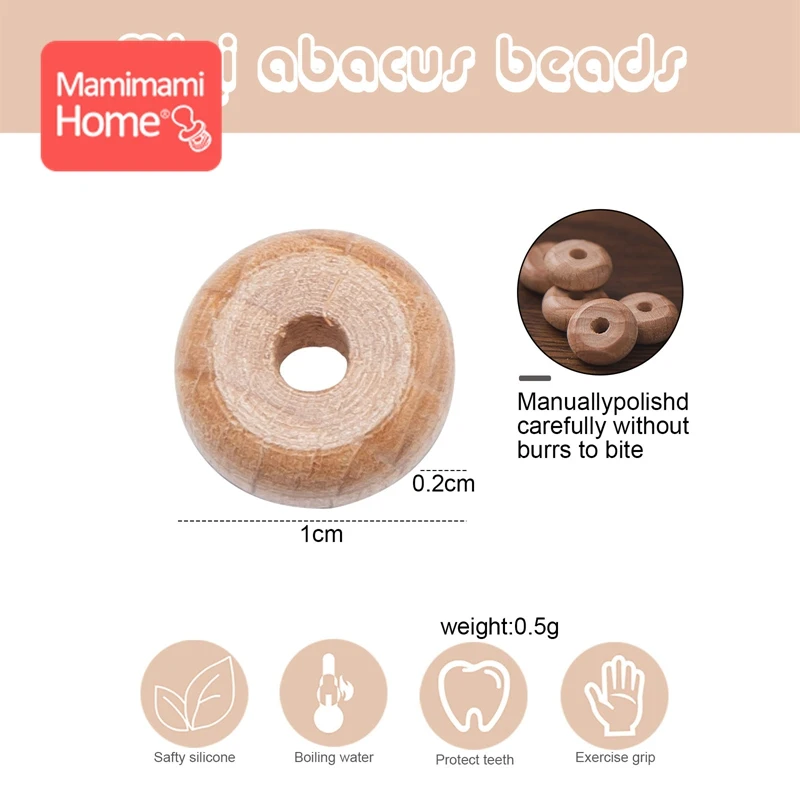Mordedor sensorial de madera de haya para bebé – Natural y sin BPA - imagen 2