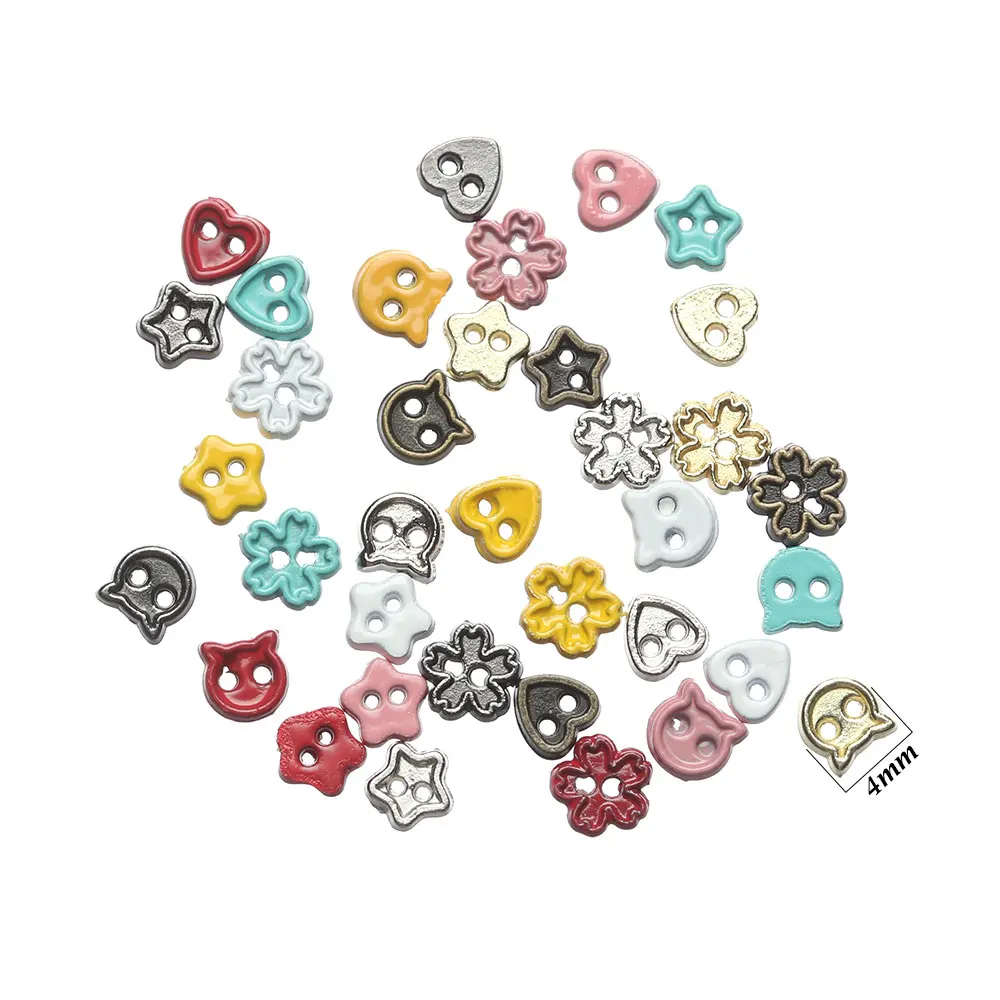 Botones flor para muñecas – Mini 4 mm, ropa, peluches, costura DIY - imagen 4