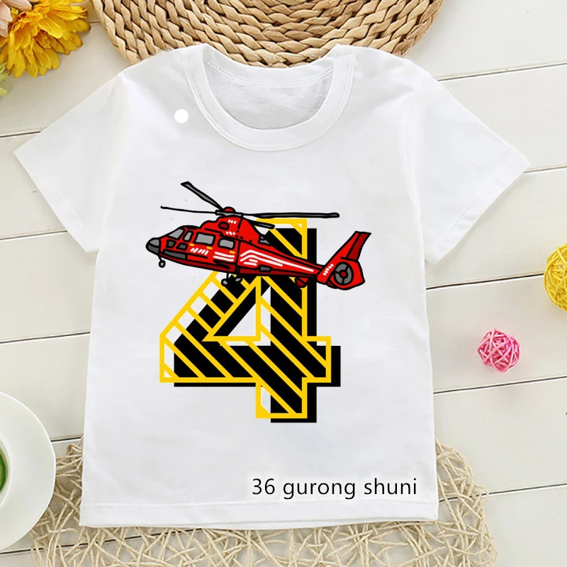 Camiseta infantil de algodón suave con excavadora y unicornio - imagen 2