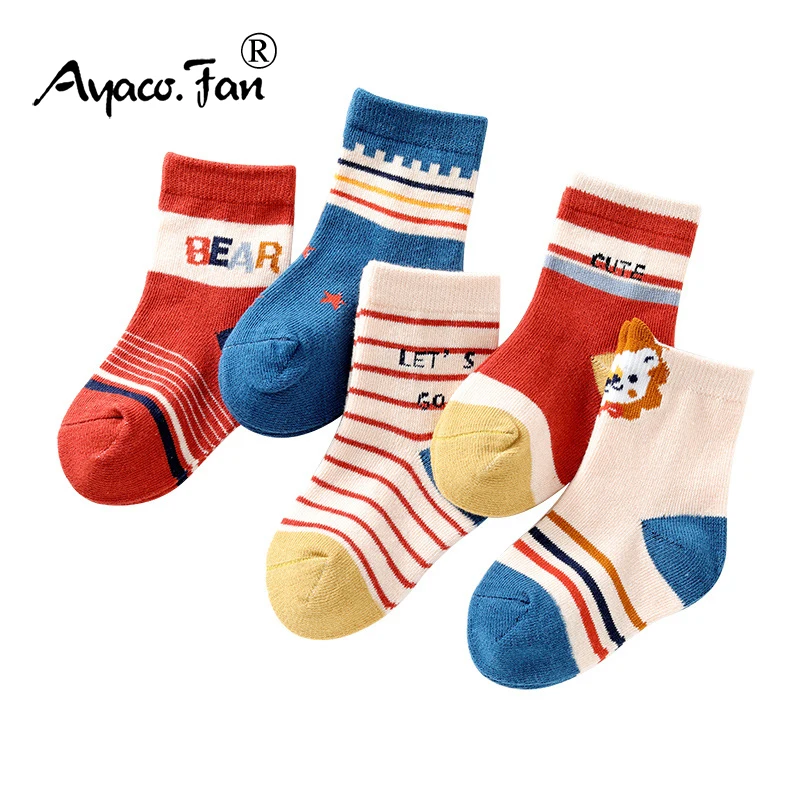 Calcetines de algodón estriados para niños – Cálidos para invierno