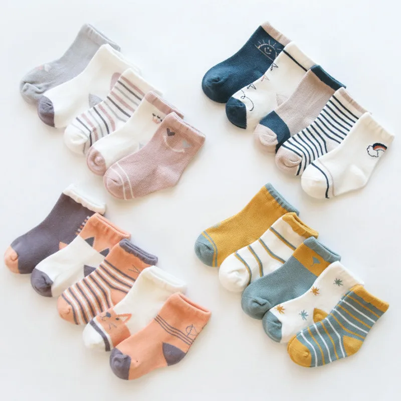 Calcetines de bebé de algodón suaves y cálidos para otoño-invierno