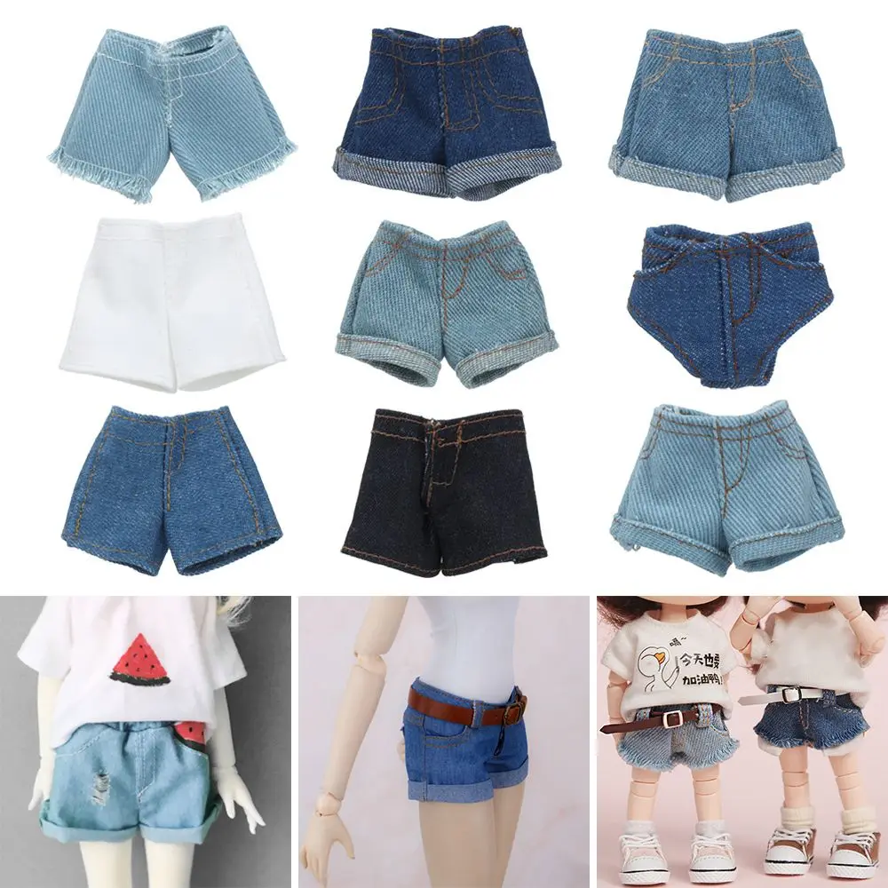 Pantalón vaquero corto para muñeca Blythe en mezclilla azul