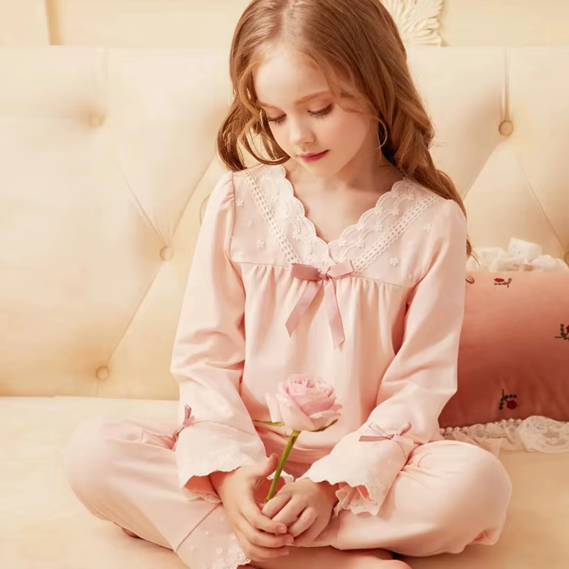 Pijama de algodón estilo princesa para niña manga larga - imagen 4