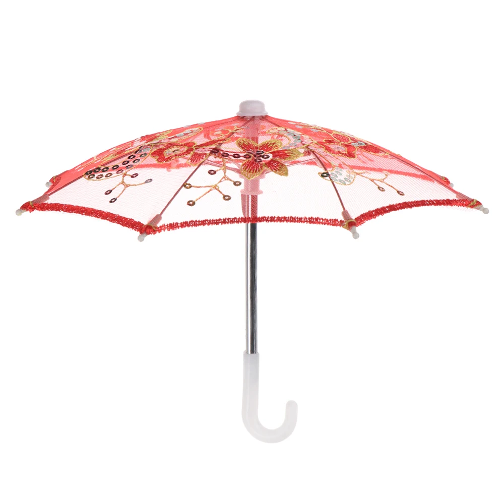 Sombrilla bordada de encaje para niña – Accesorio de lluvia hecho a mano - imagen 5