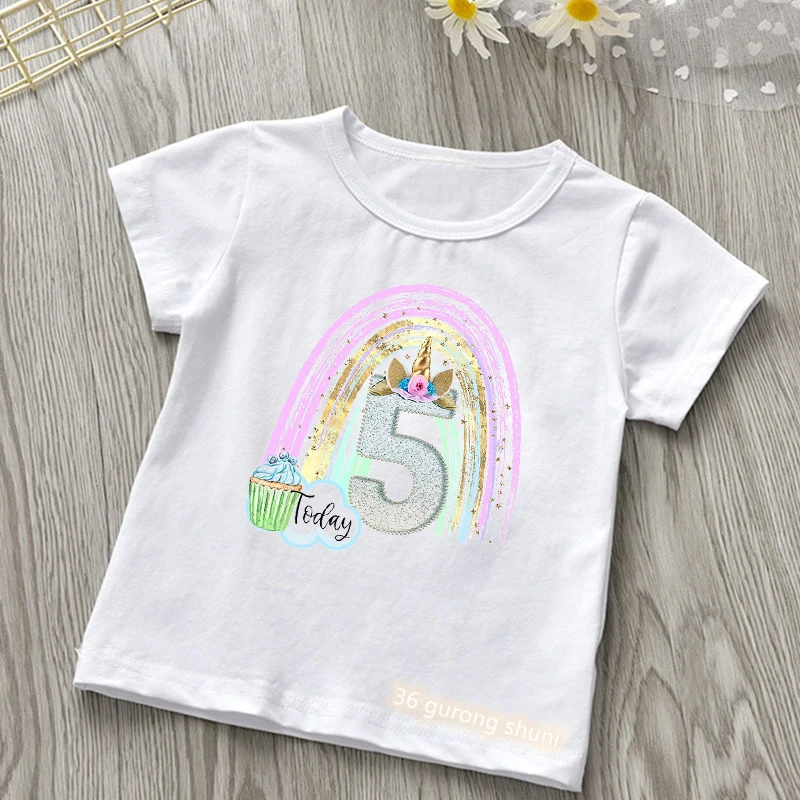Today Is My camiseta de cumpleaños niña unicornio arcoíris - imagen 3