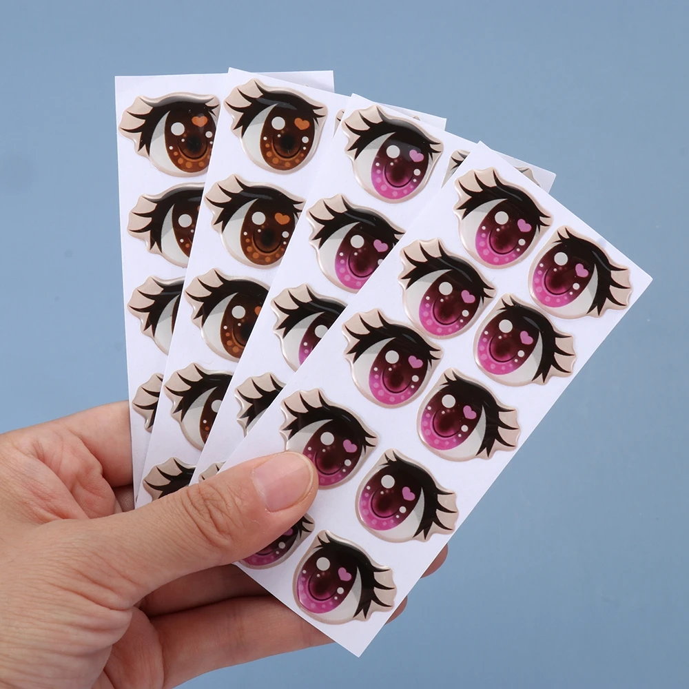 Ojos adhesivos para muñecas de felpa – Estilo anime con pestañas