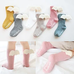 Calcetines de algodón alas de Ángel para niña - Color caramelo