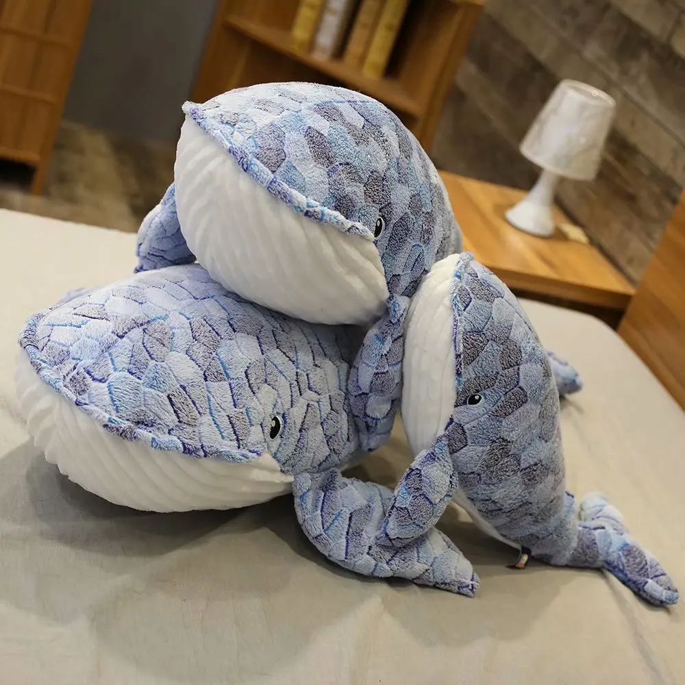 Peluche ballena gigante azul, almohada infantil de animales marinos - imagen 4
