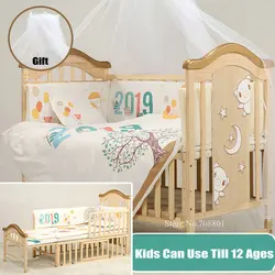 Cama infantil extensible de madera pino con mosquitera hasta 12 años