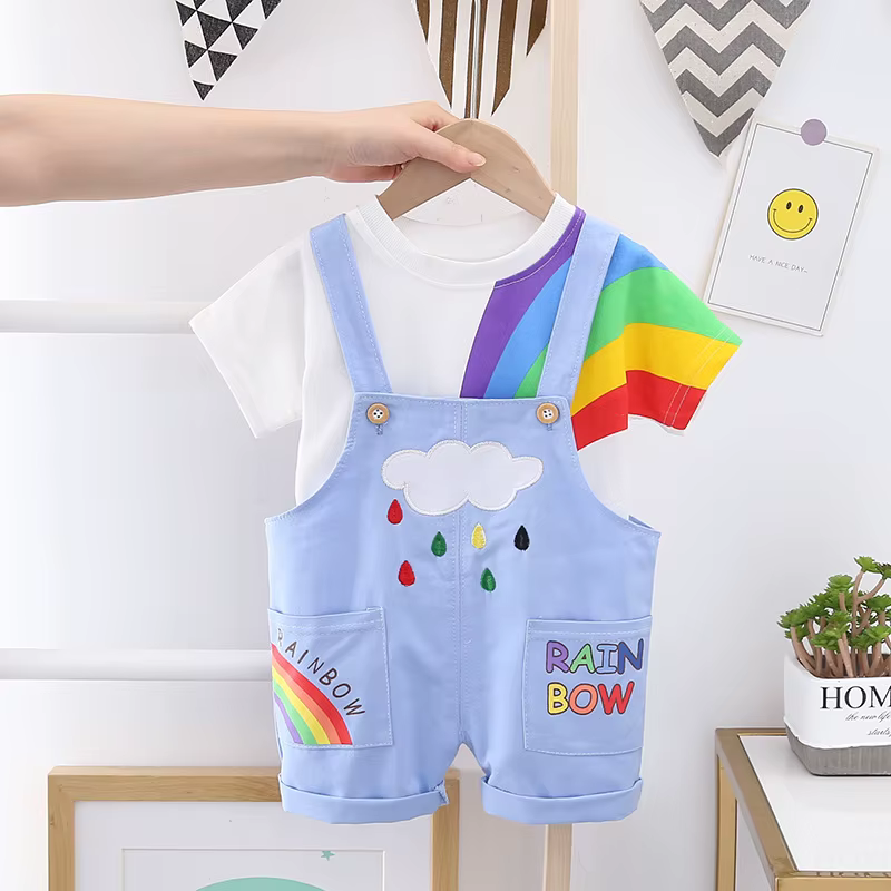 Conjunto verano bebé informal camiseta y chándal niña - imagen 3