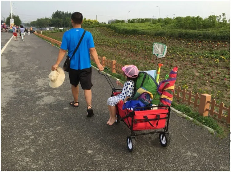 Carrito de compras para acampar extendido con estructura de acero
