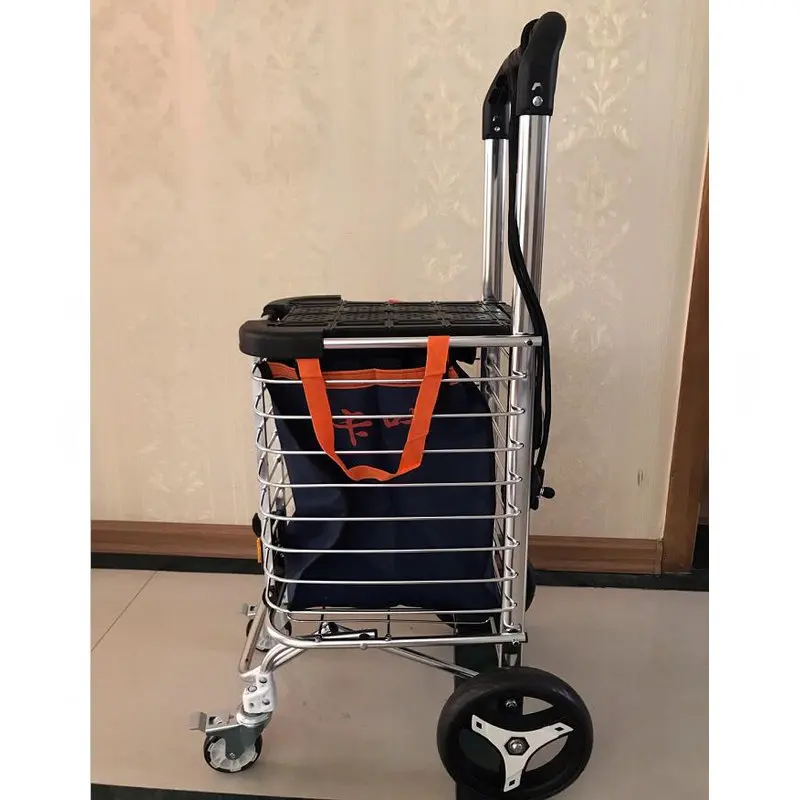 Carro de la compra plegable con ruedas cubierta para comestibles - imagen 2