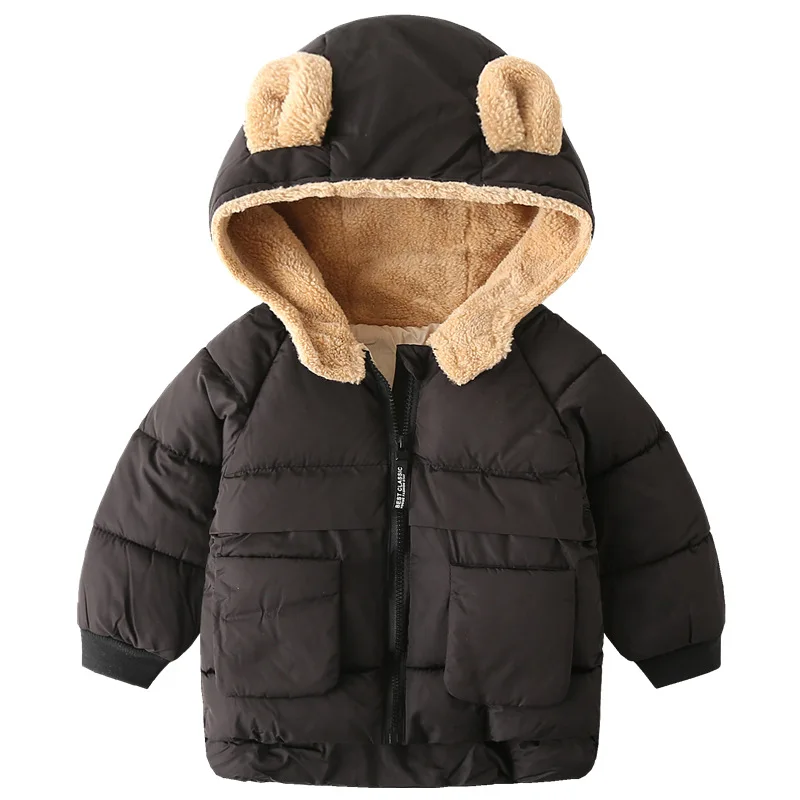 Parka infantil acolchada de terciopelo con capucha - imagen 5