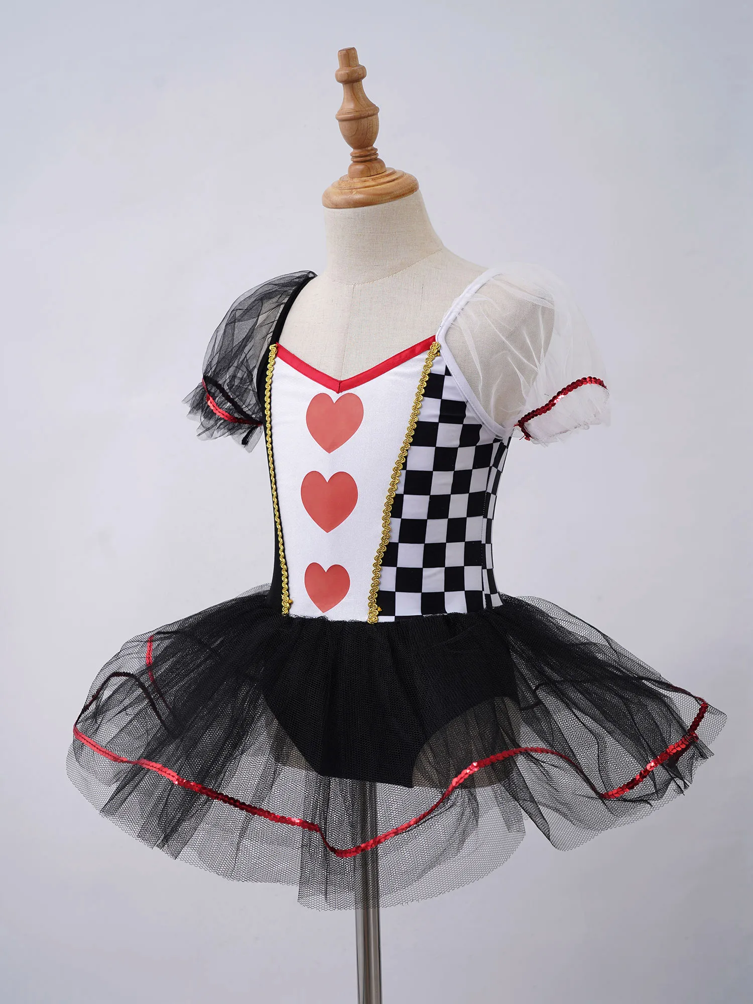 Disfraz de reina del corazón con tutú de malla para niños - imagen 2