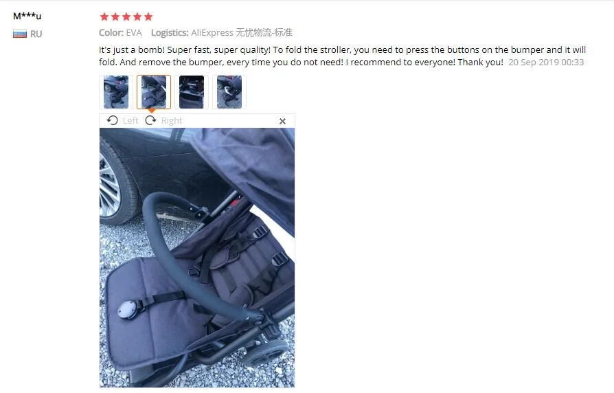 Reposabrazos Cybex Eezy en posición sobre el cochecito