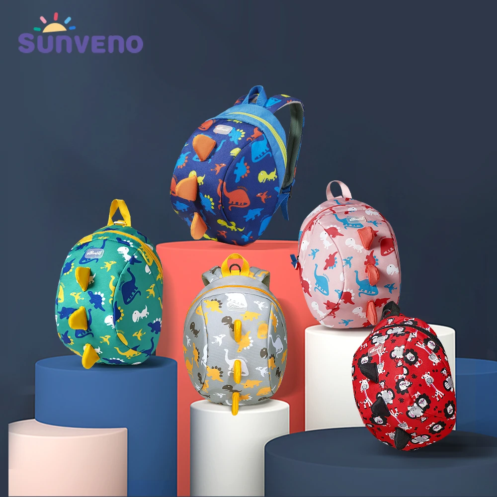 Sunveno mochila preescolar dinosaurio con arnés y bolsa de almuerzo - imagen 2