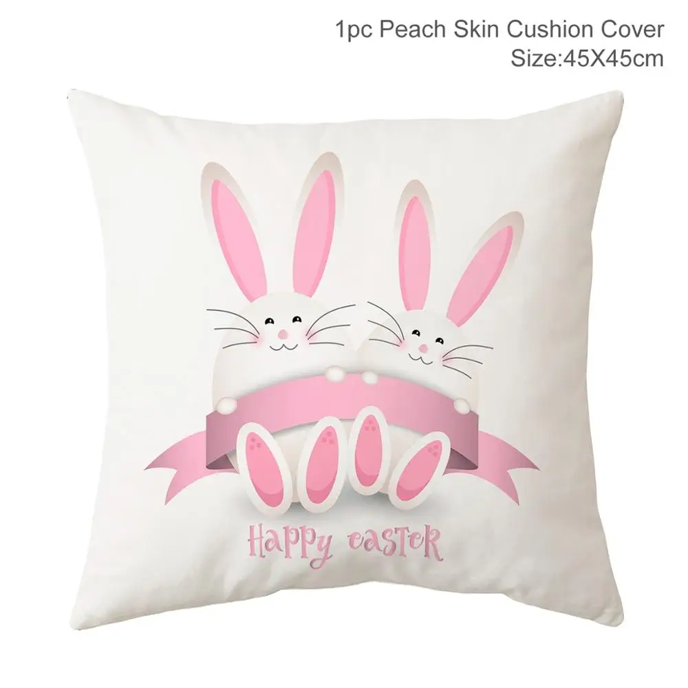 Funda de almohada infantil de Pascua con conejo y huevos - imagen 5