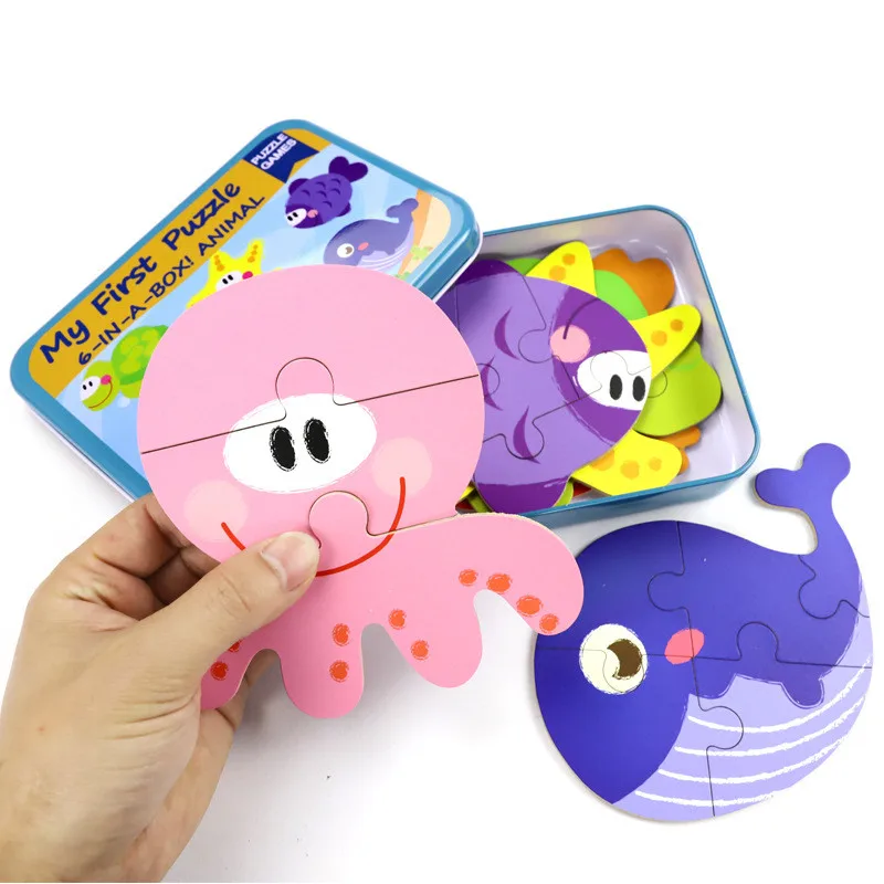 Puzzle de madera 3D educativo para bebés: animales y tráfico - imagen 3