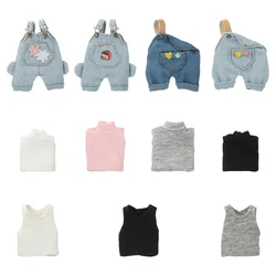 Ropa para muñecas salopette vaquera con camiseta y flores