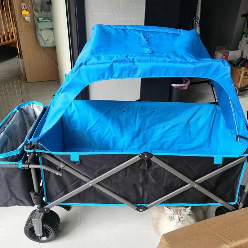 Carro plegable de paseo con toldo para playa y picnic - imagen 5