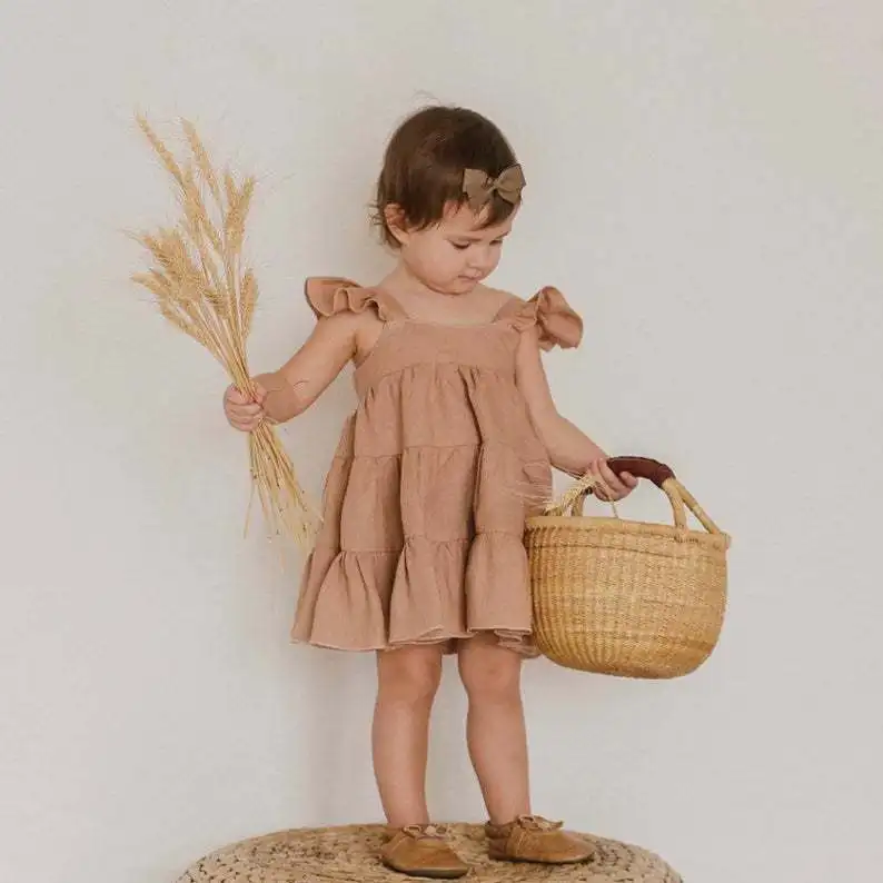 Vestido de tutú de princesa en lino de algodón